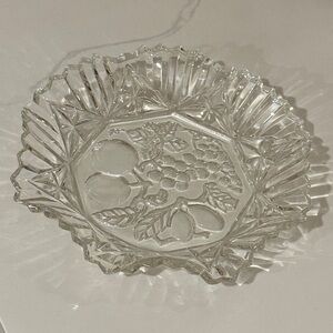 Vintage Federal Glass Pioneer Fruit Pattern Clear Glass Bowl – Ruffled Edge